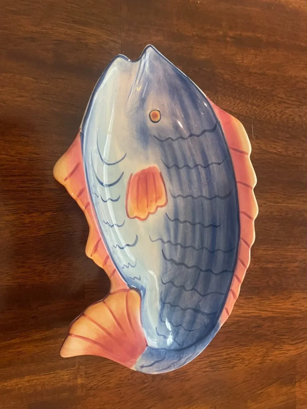 California Pottery Hand Painted Fish Colorful Trinket Dish 8